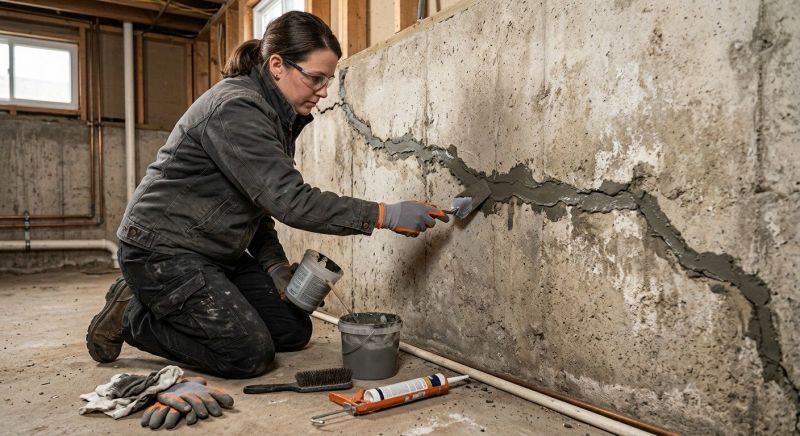 Cracked Basement Floor Repair in Newaygo, MI