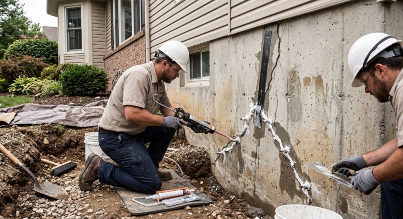 Cracked Foundation Repair in Cedar Springs, MI