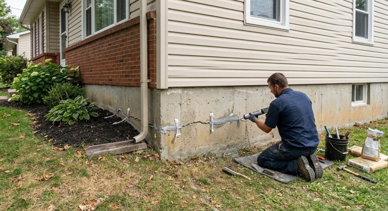 Cracked Foundation Repair in Cedar Springs, MI