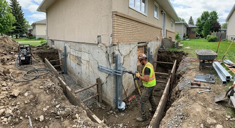 Foundation Settlement Repair in Newaygo, MI