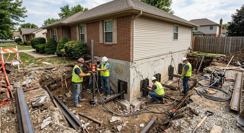 House Foundation Repair in Cedar Springs, MI