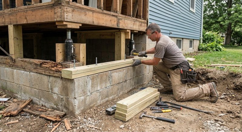 House Foundation Repair in Holton, MI
