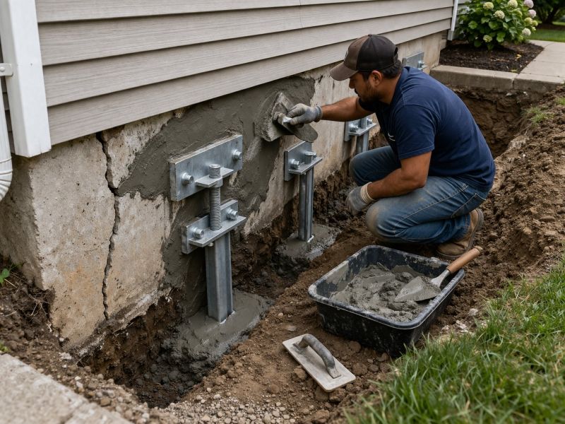 House Foundation Repair in Stanwood, MI