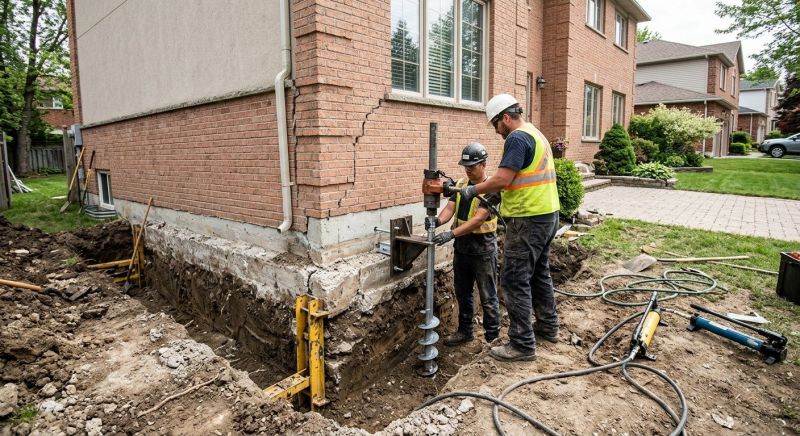 Sinking Foundation Repair in Cedar Springs, MI