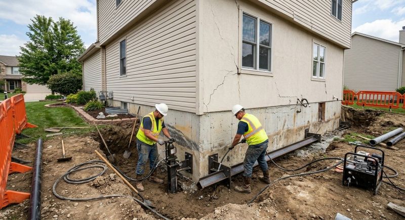 Sinking Foundation Repair in Howard City, MI