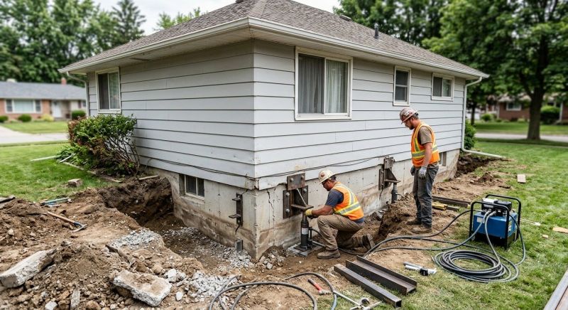 Sinking Foundation Repair in Newaygo County, MI